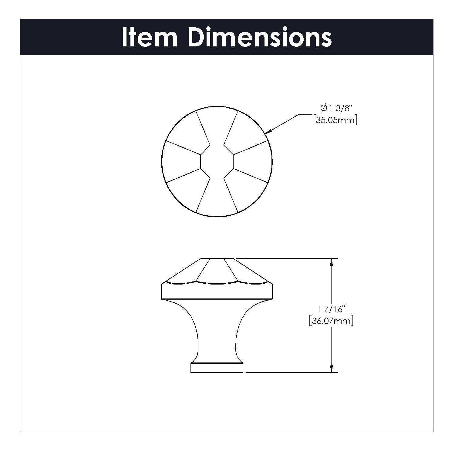Belwith Keeler 1-3/8 Inch Diameter Facette Round Knob - Champagne Bronze