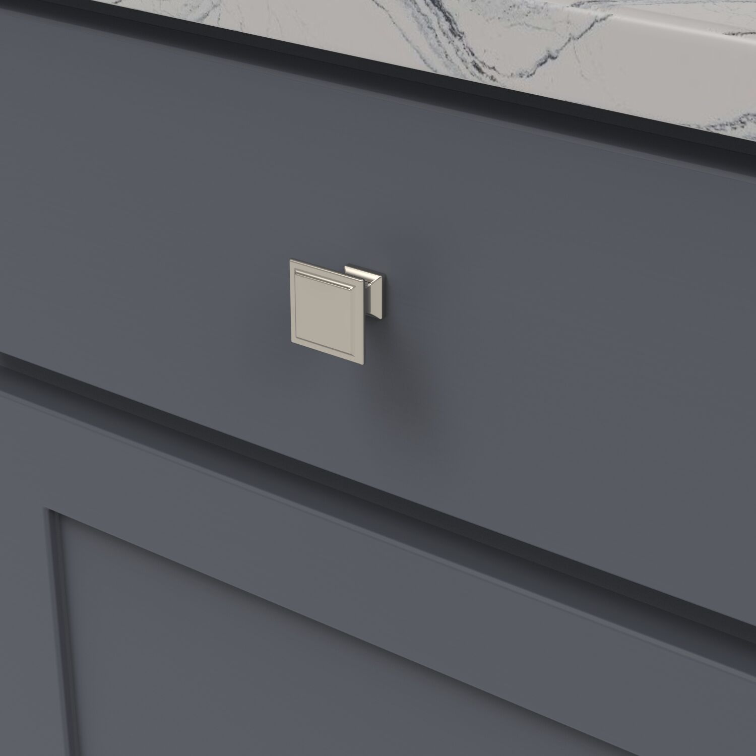 Belwith Keeler 1-1/4 Inch Square Studio II Square Knob - Polished Nickel