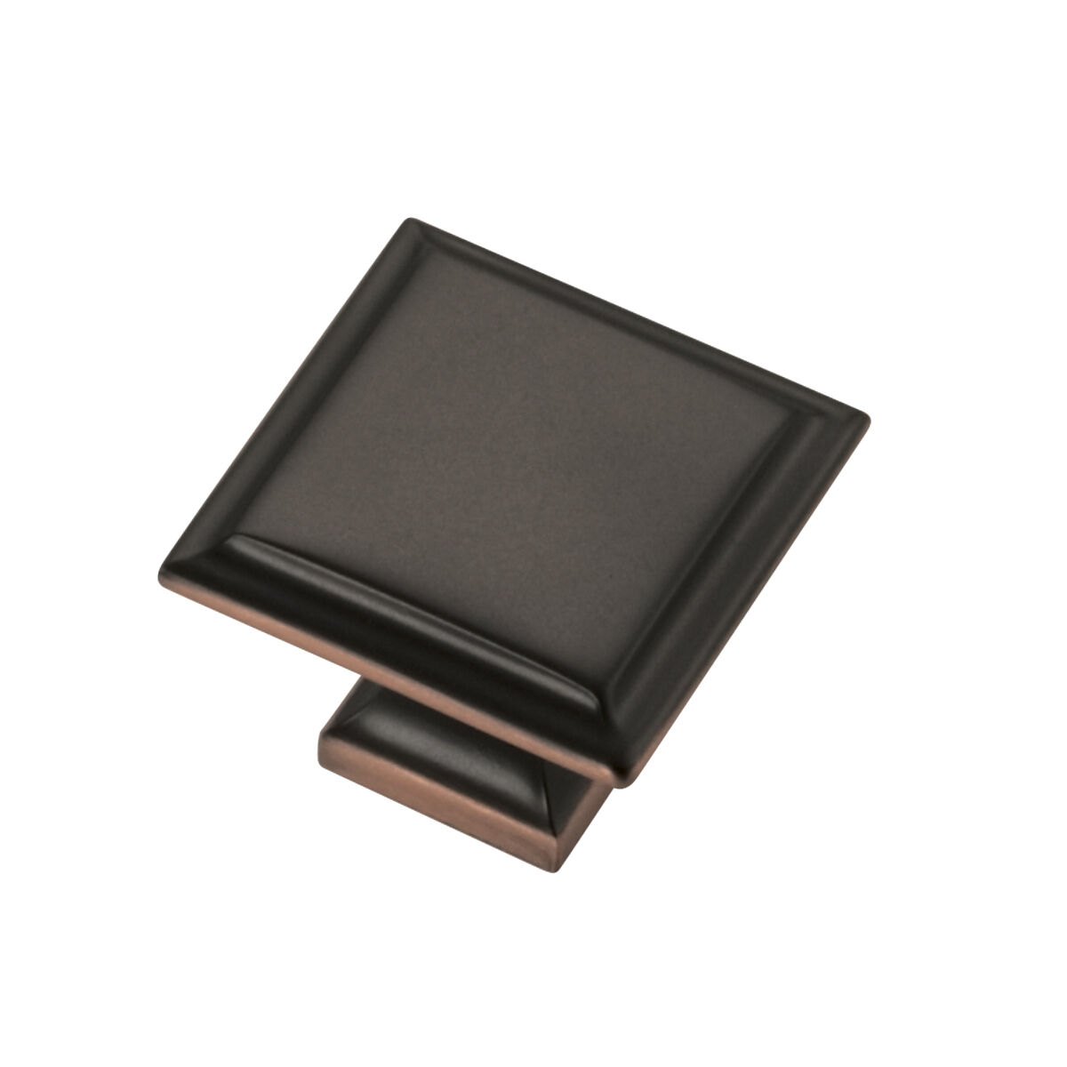 Belwith Keeler 1-1/4 Inch Square Studio II Square Knob - Oil-Rubbed Bronze Highlighted