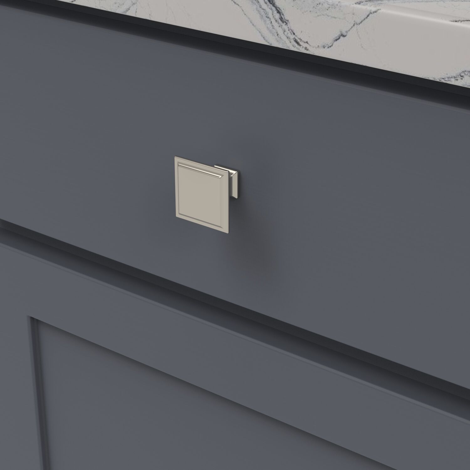 Belwith Keeler 1-1/2 Inch Square Studio II Square Knob - Polished Nickel