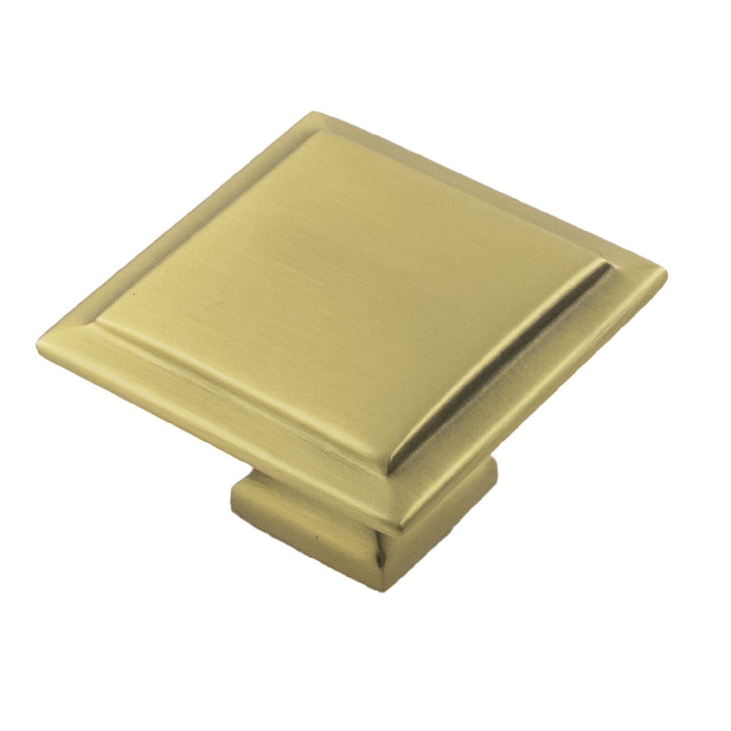 Belwith Keeler 1-1/2 Inch Square Studio II Square Knob - Brushed Golden Brass