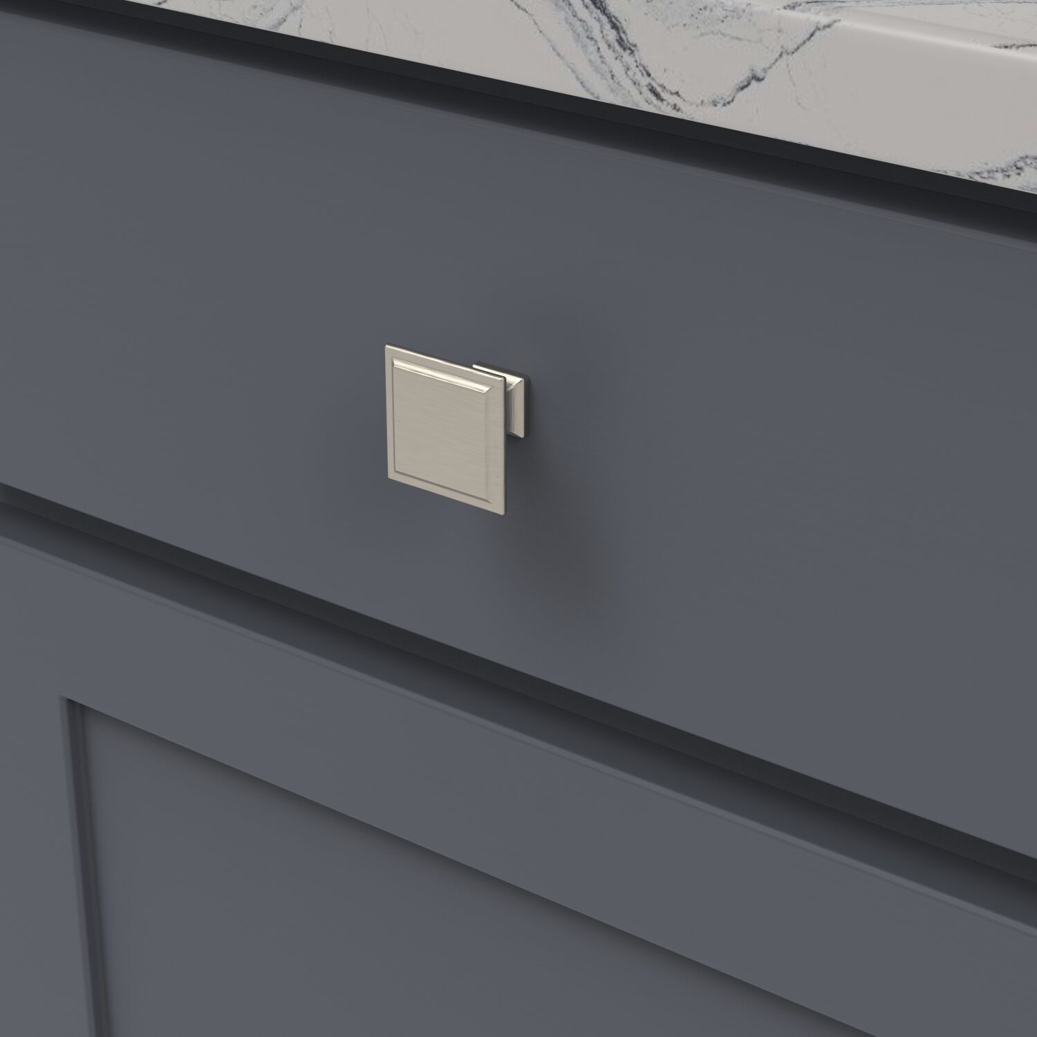 Belwith Keeler 1-1/2 Inch Square Studio II Square Knob - Satin Nickel