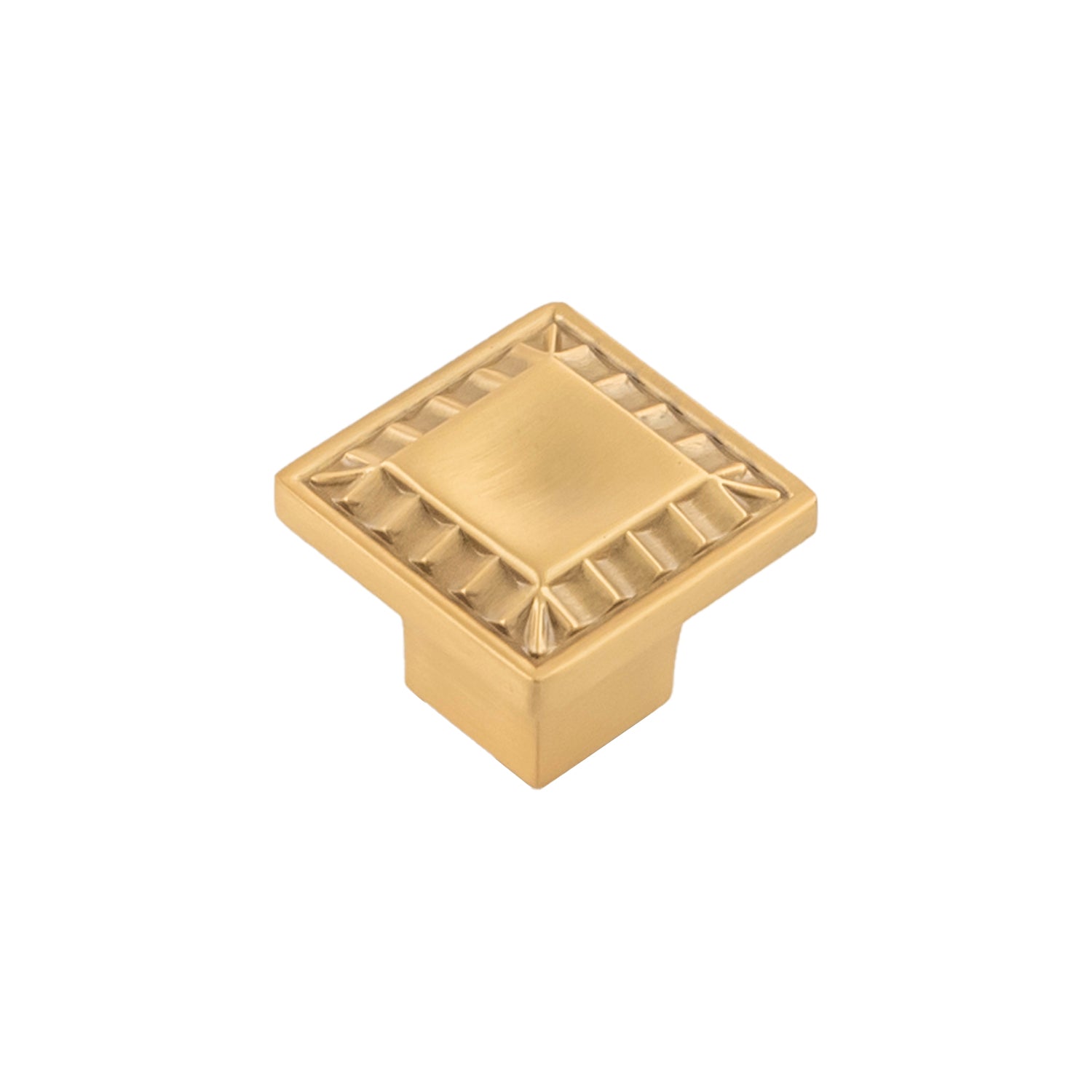 Belwith Keeler 1 Inch Square Bijou Astoria Square Knob - Brushed Golden Brass