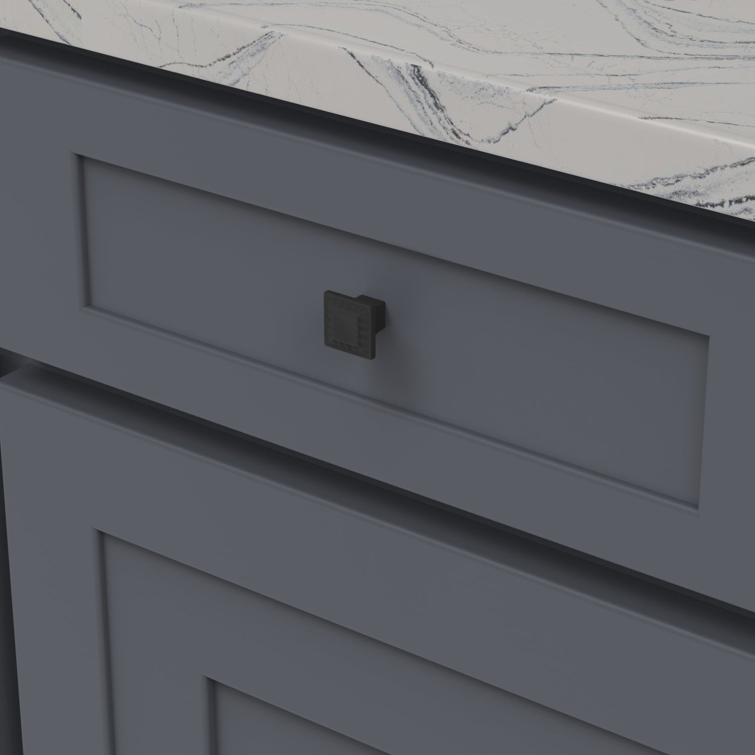 Belwith Keeler 1 Inch Square Bijou Astoria Square Knob - Matte Black