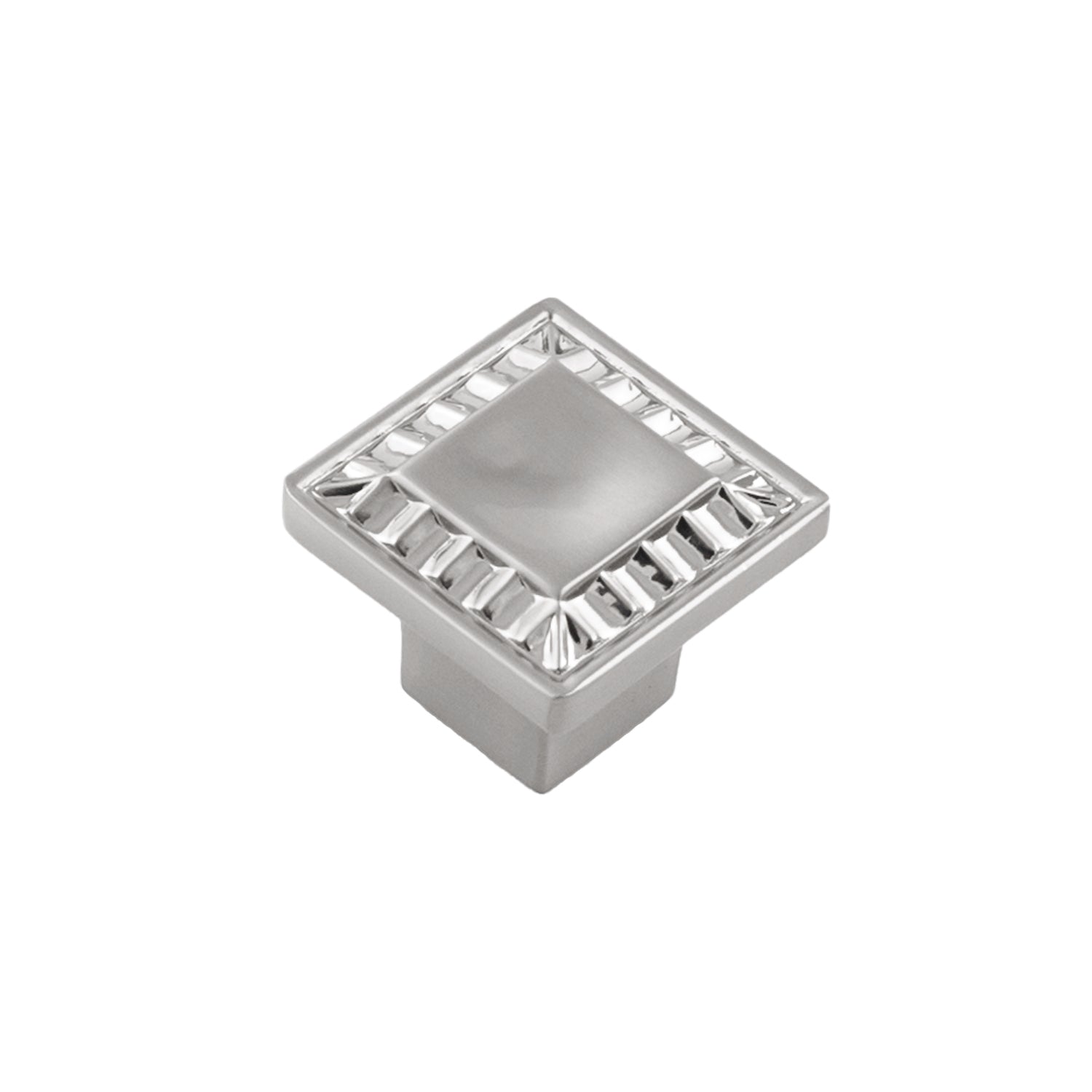 Belwith Keeler 1 Inch Square Bijou Astoria Square Knob - Satin Nickel