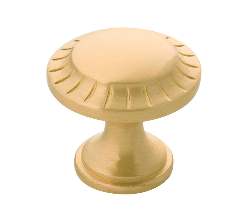 Belwith Keeler 1-3/16 Inch Diameter Vintage 1900 Round Knob - Satin Brass