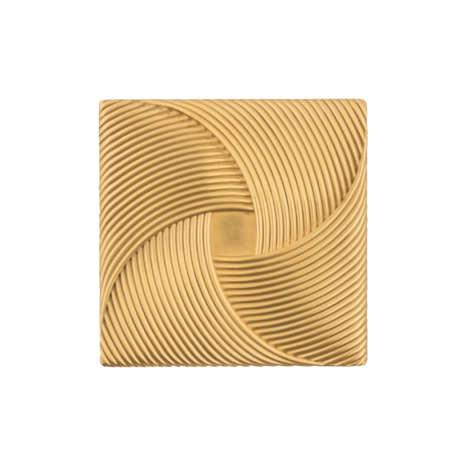 Belwith Keeler 3-1/2 Inch Square Bijou Tempest Square Knob - Brushed Golden Brass