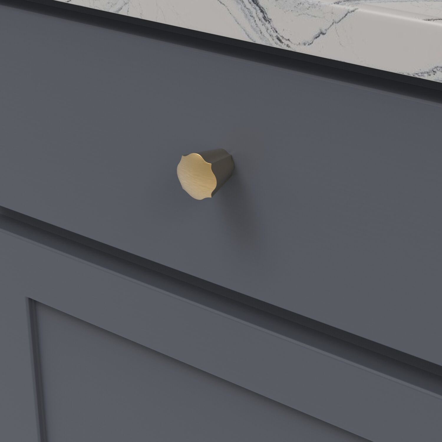 Belwith Keeler 1-3/16 Inch Diameter Trellis Conical Knob - Brushed Golden Brass