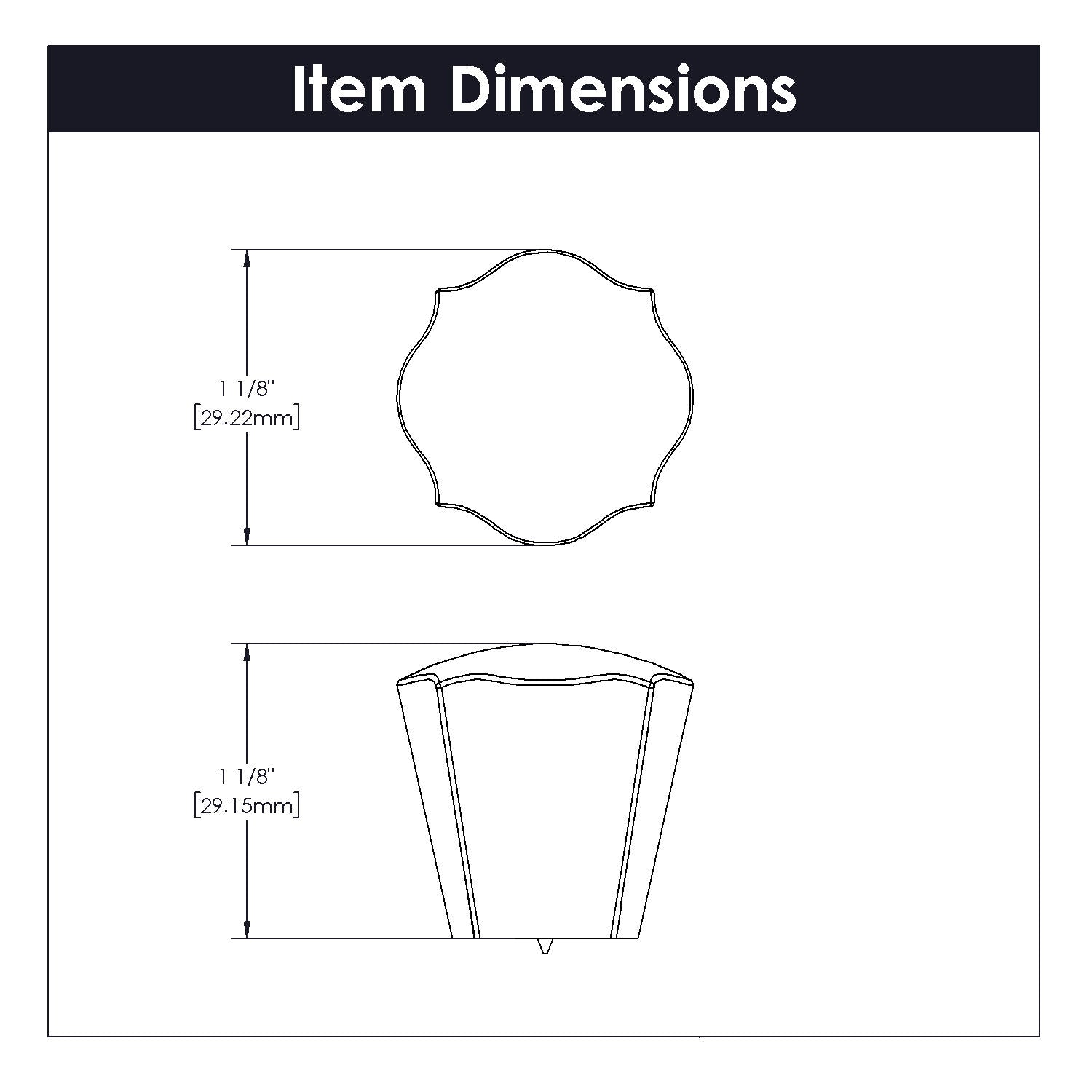 Belwith Keeler 1-3/16 Inch Diameter Trellis Conical Knob - Matte Black