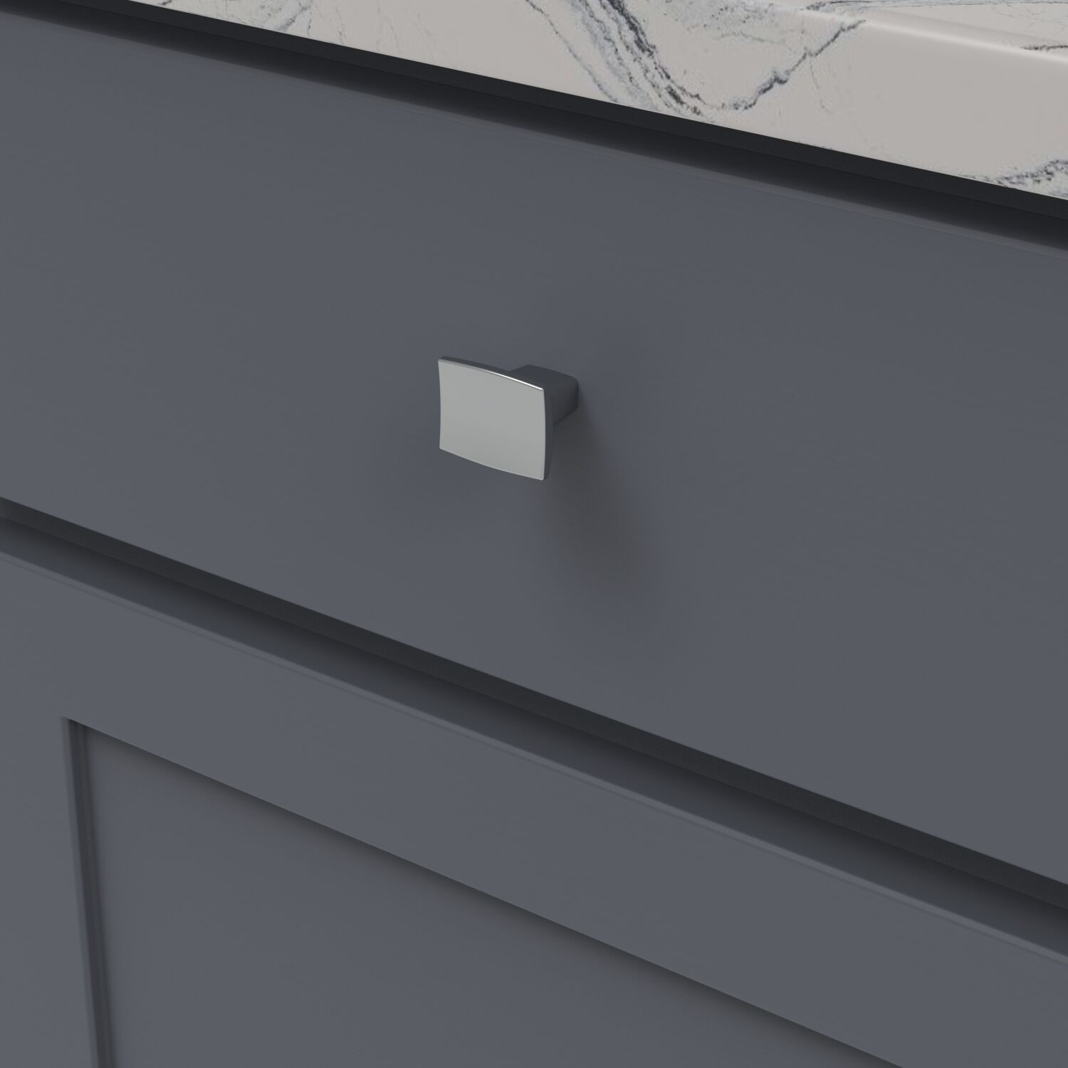 Belwith Keeler 1-1/4 Inch x 1 Inch Channel Rectangular Knob - Chrome