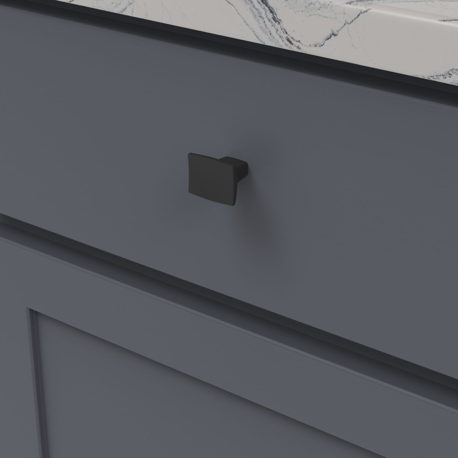 Belwith Keeler 1-1/4 Inch x 1 Inch Channel Rectangular Knob - Matte Black