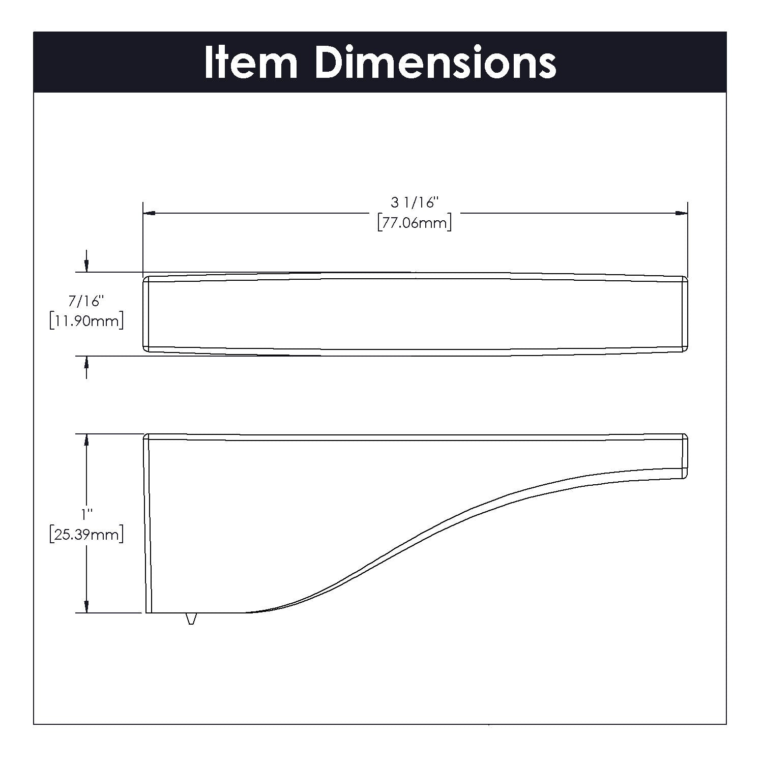 Belwith Keeler 3 Inch x 1/2 Inch Channel Knob - Chrome