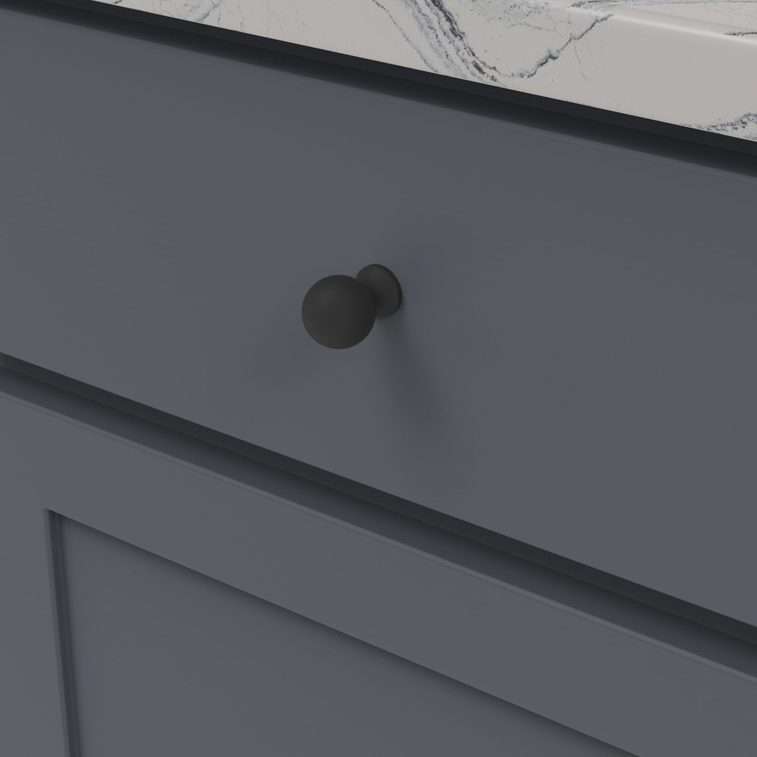 Belwith Keeler 1 Inch Diameter Fuller Round Knob - Matte Black