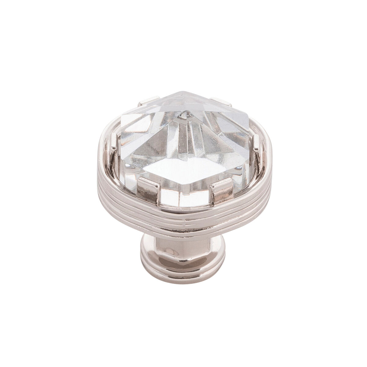 Belwith Keeler 1-3/16 Inch Diameter Chrysalis Knob - Polished Nickel with Glass