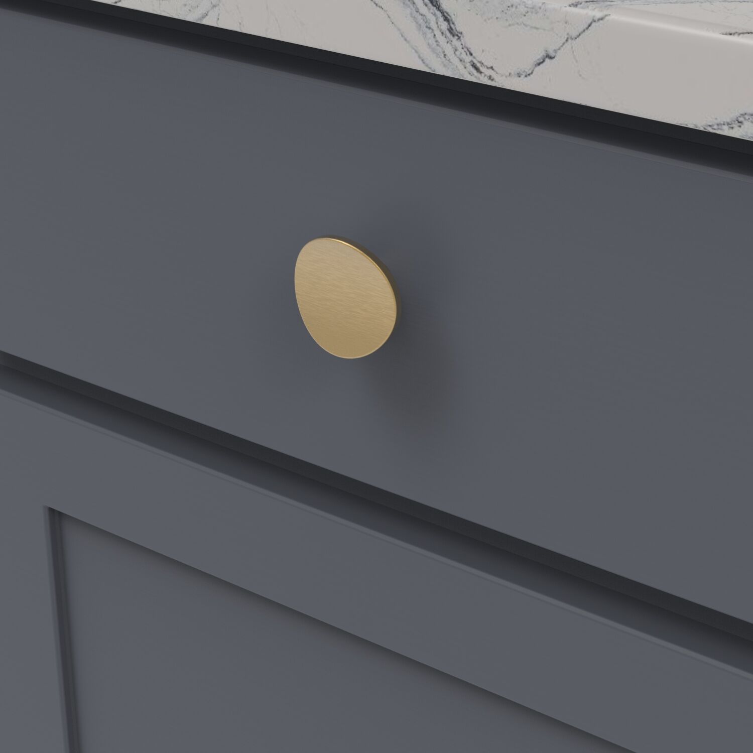 Belwith Keeler 1-3/4 Inch Diameter Vale Round Knob - Brushed Golden Brass
