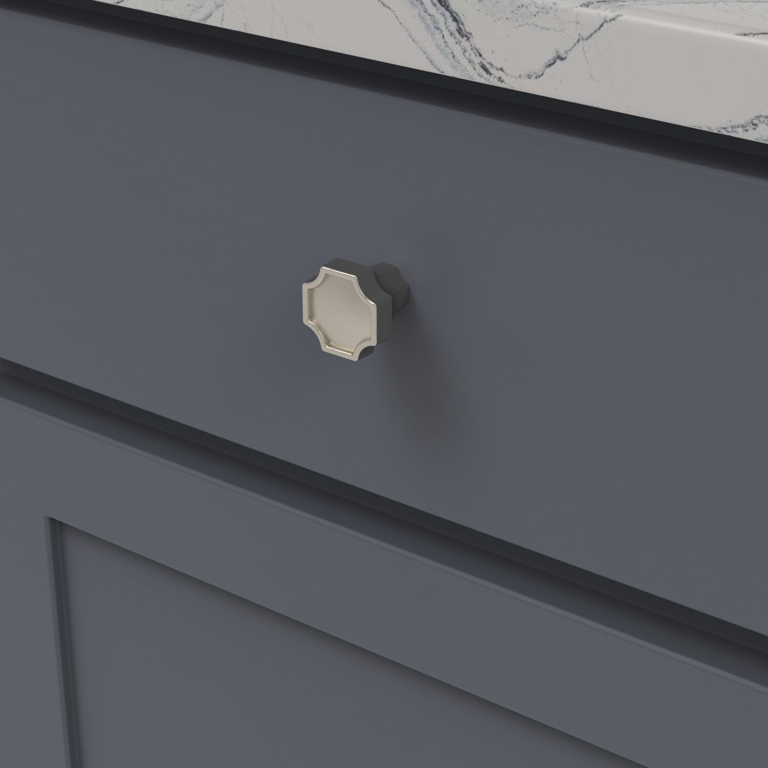 Belwith Keeler 1-1/4 Inch x 1-1/4 Inch Monarch Knob - Satin Nickel