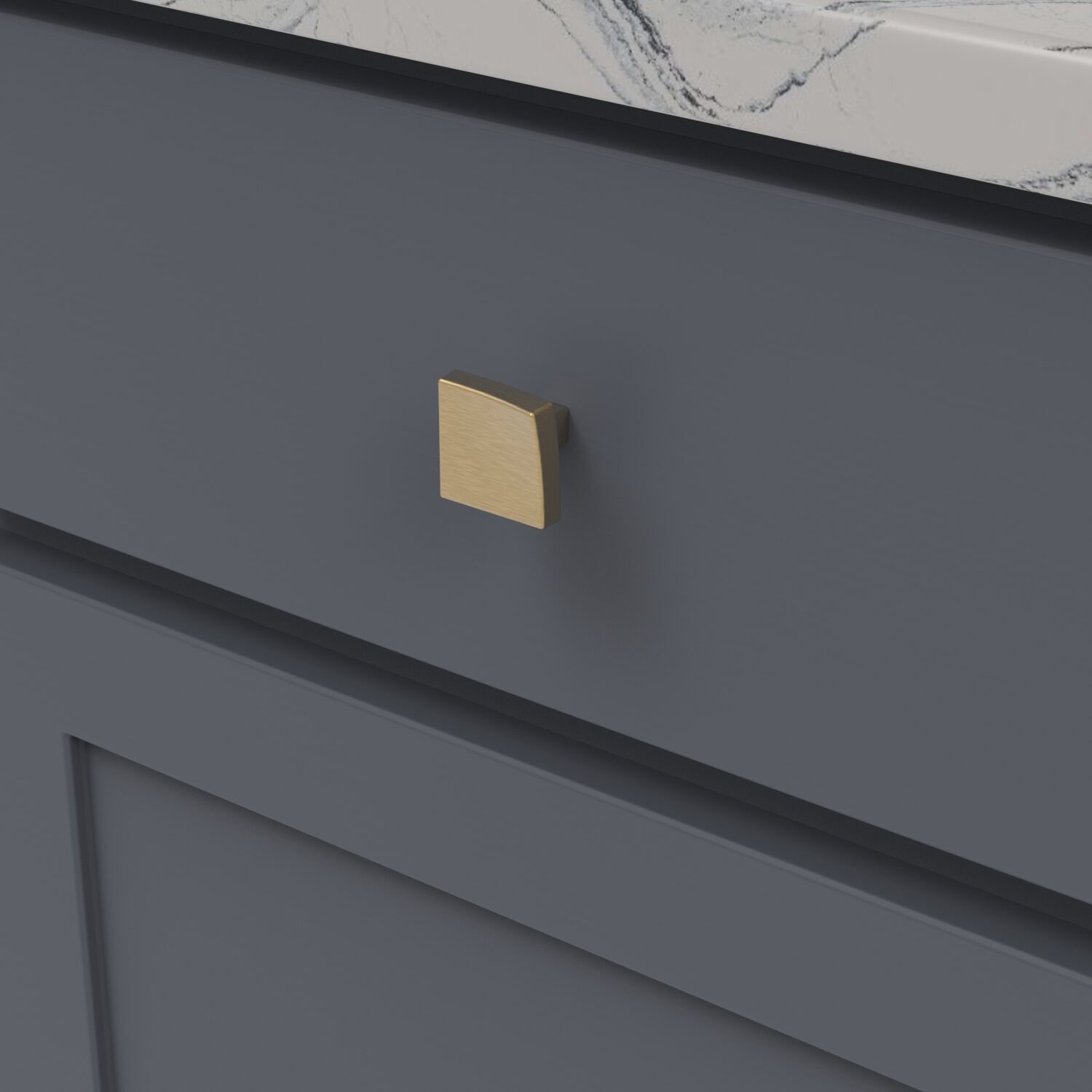 Belwith Keeler 1-1/4 Inch Square Flex Square Knob - Brushed Golden Brass