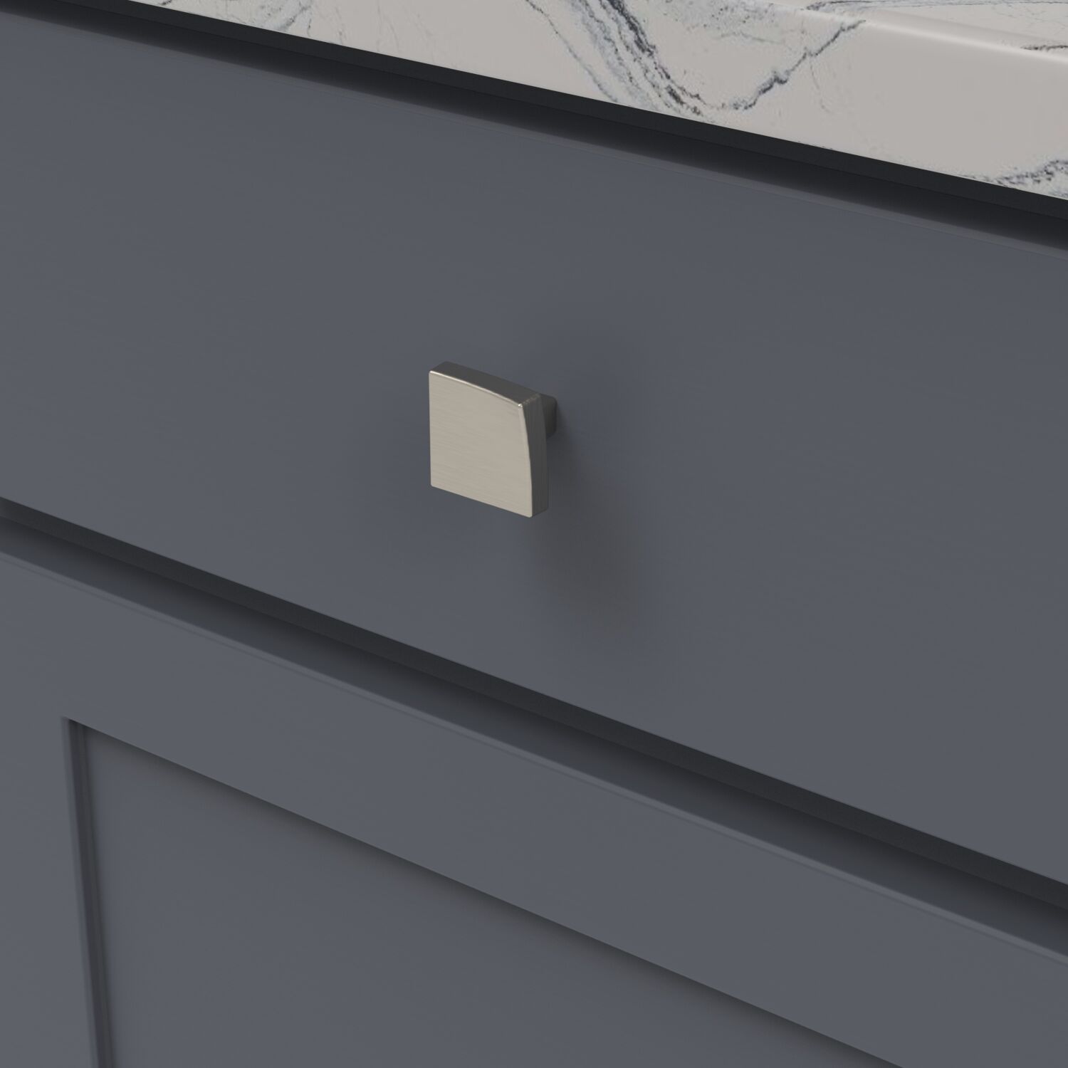Belwith Keeler 1-1/4 Inch Square Flex Square Knob - Satin Nickel