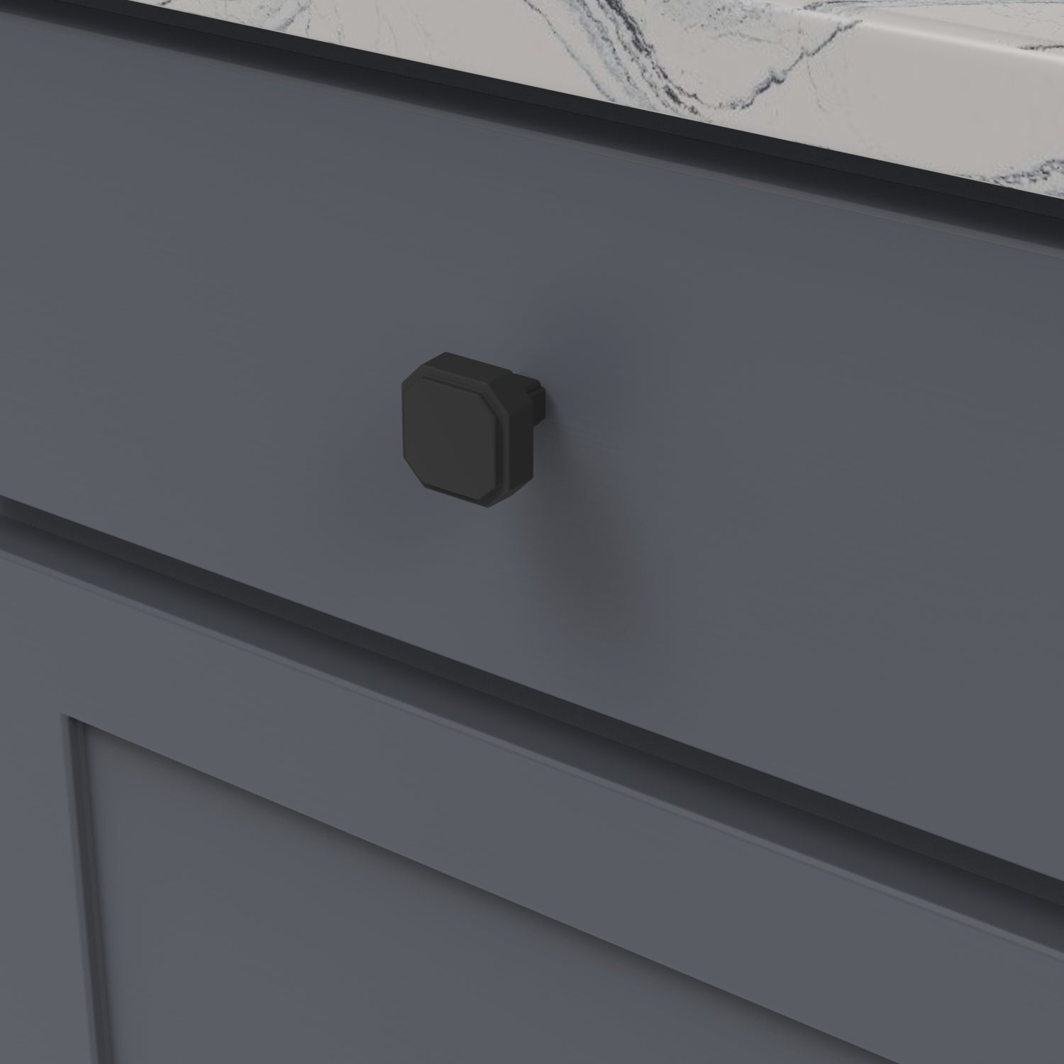 Belwith Keeler 1-5/16 Inch x 1-5/16 Inch Monroe Square Knob - Matte Black
