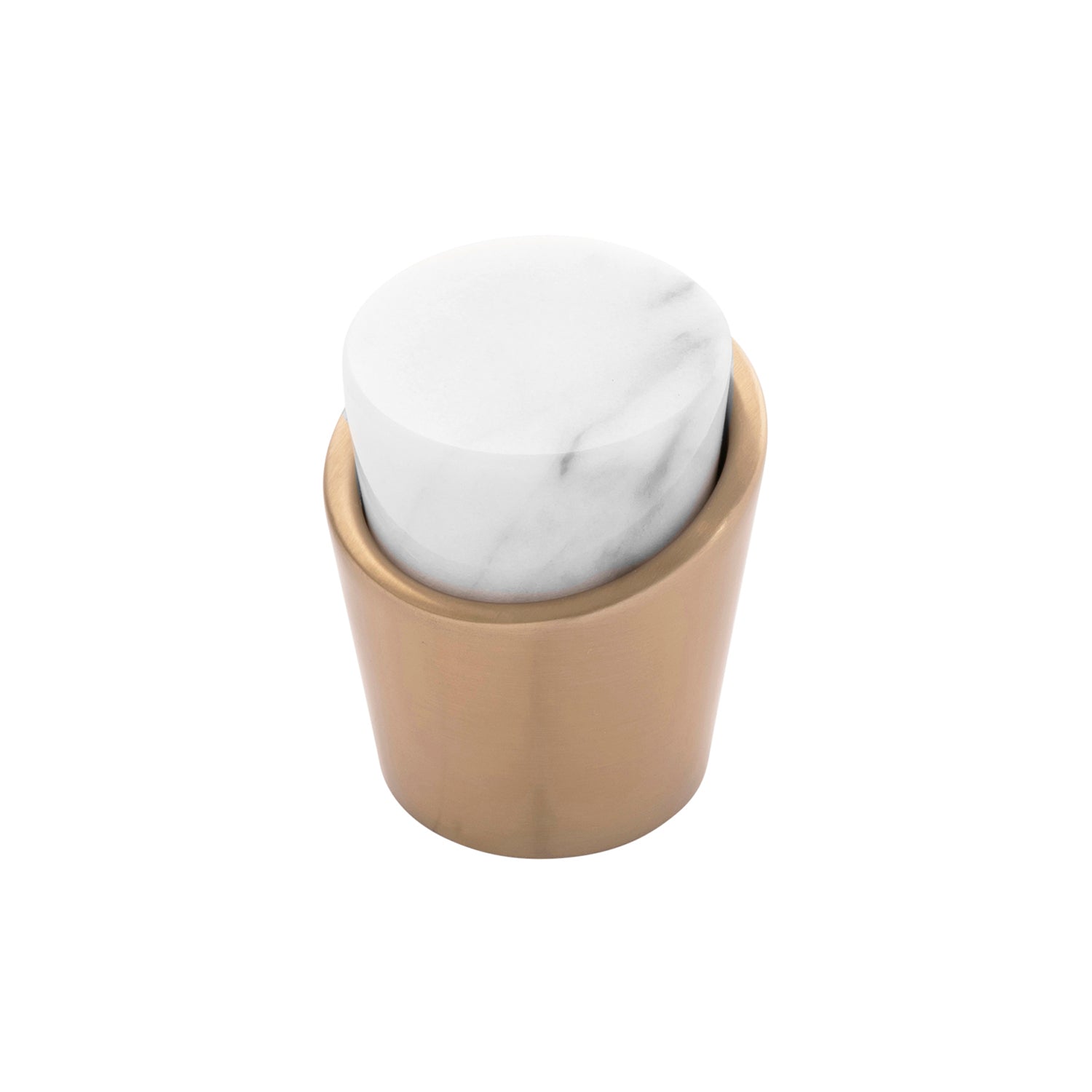 Belwith Keeler 1-1/4 Inch Diameter Firenze Knob - White Marble with Champagne Bronze
