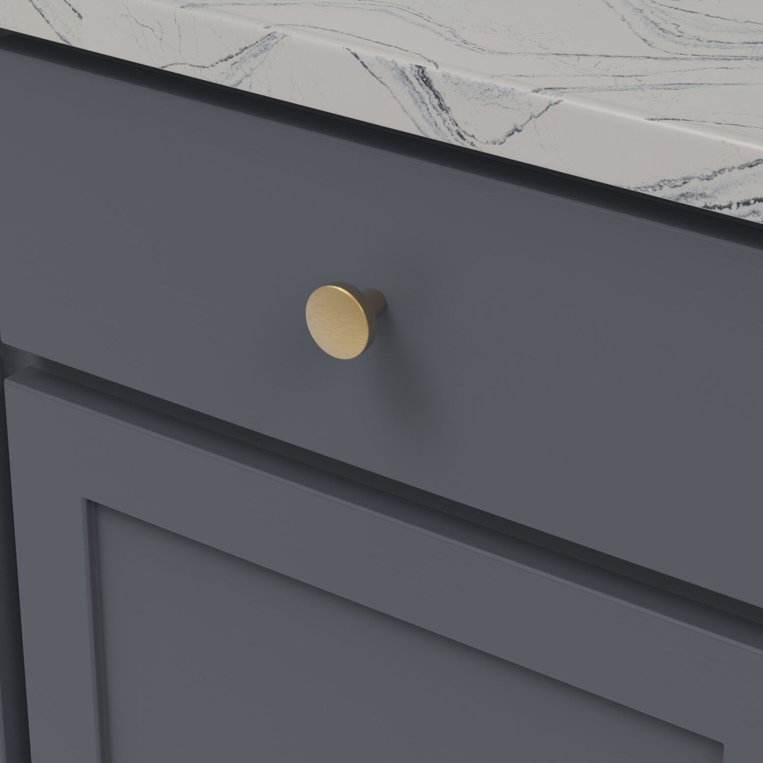 Belwith Keeler 1-5/16 Inch Diameter Emerge Round Knob - Brushed Golden Brass