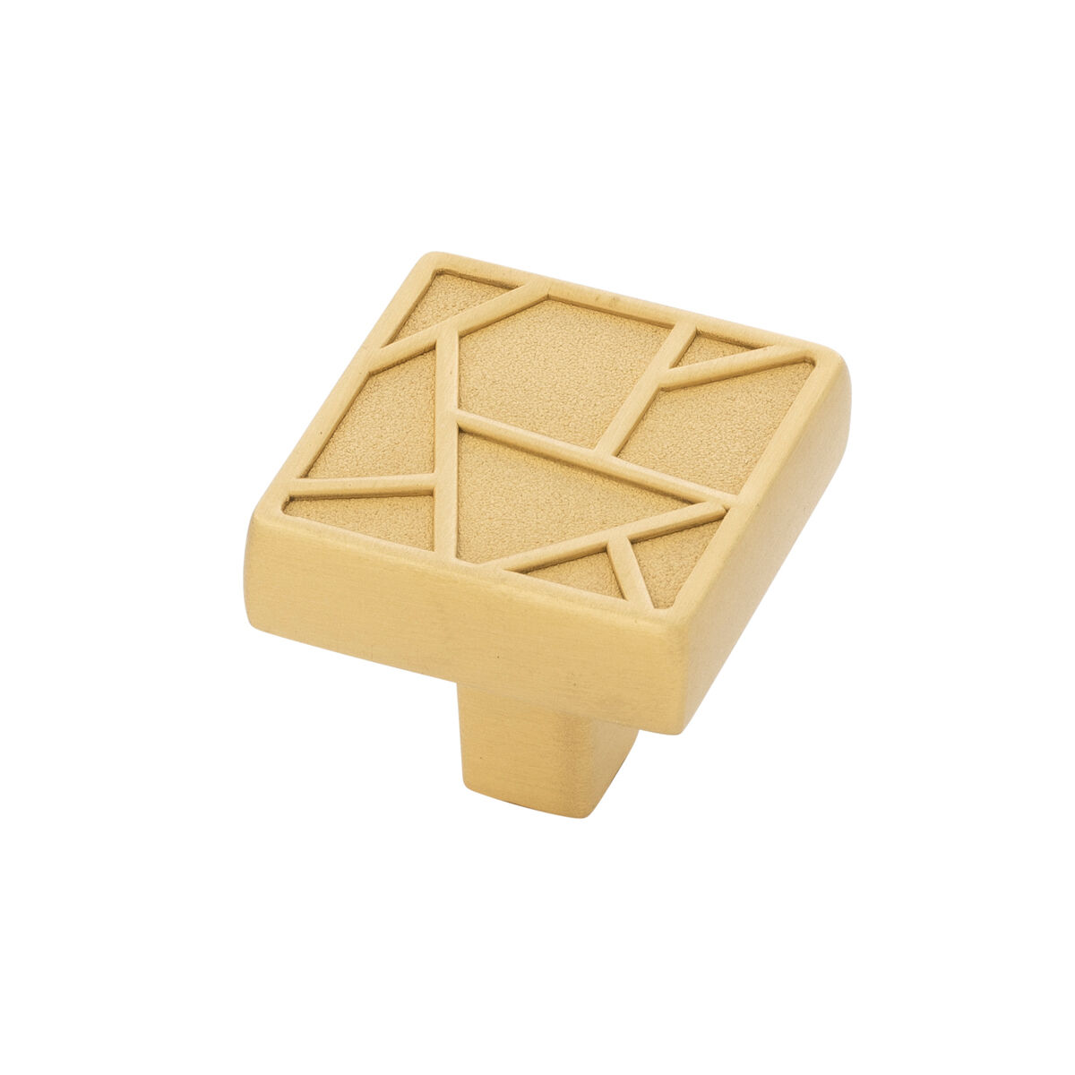 Belwith Keeler 1-3/8 Inch Square Cullet Square Knob - Brushed Golden Brass
