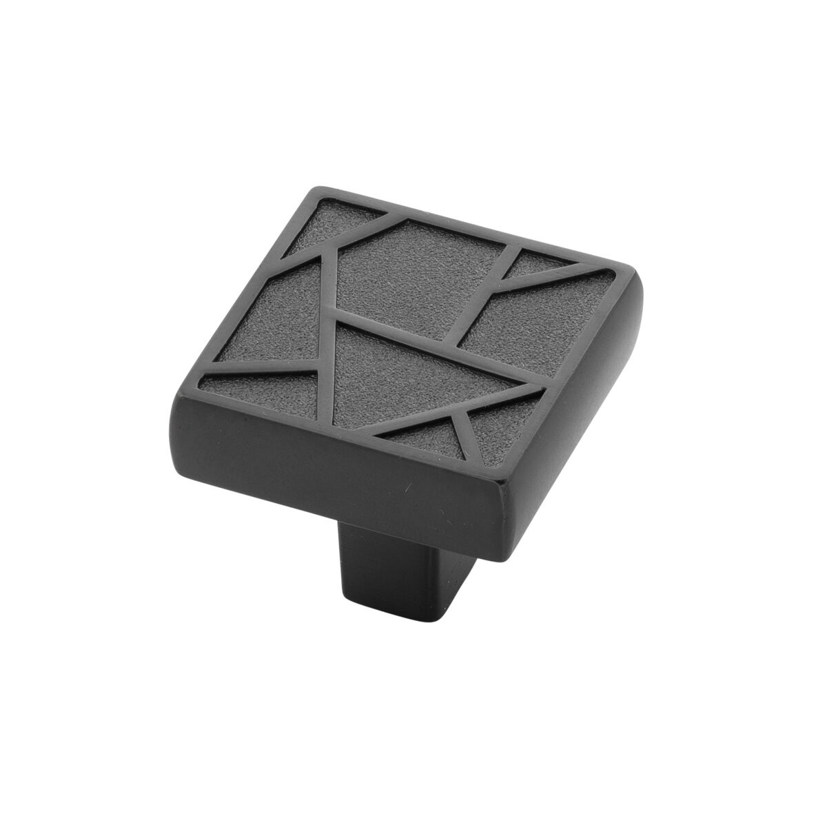 Belwith Keeler 1-3/8 Inch Square Cullet Square Knob - Black Mist