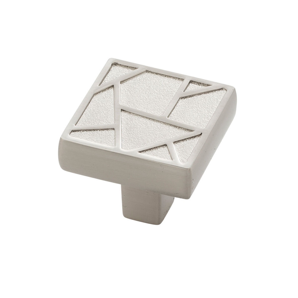 Belwith Keeler 1-3/8 Inch Square Cullet Square Knob - Satin Nickel