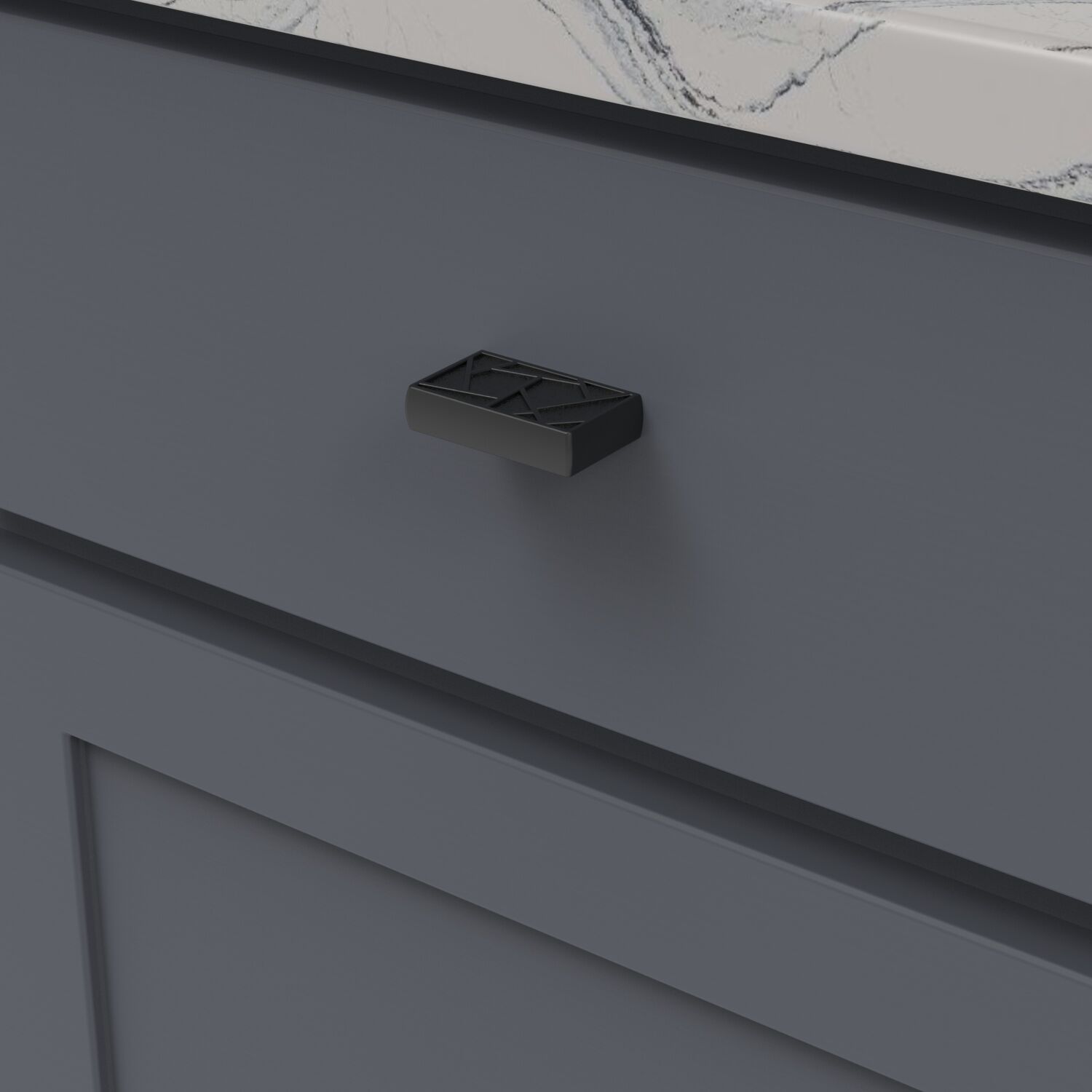 Belwith Keeler 1-1/2 Inch Center to Center Cullet Pinch Knob - Black Mist