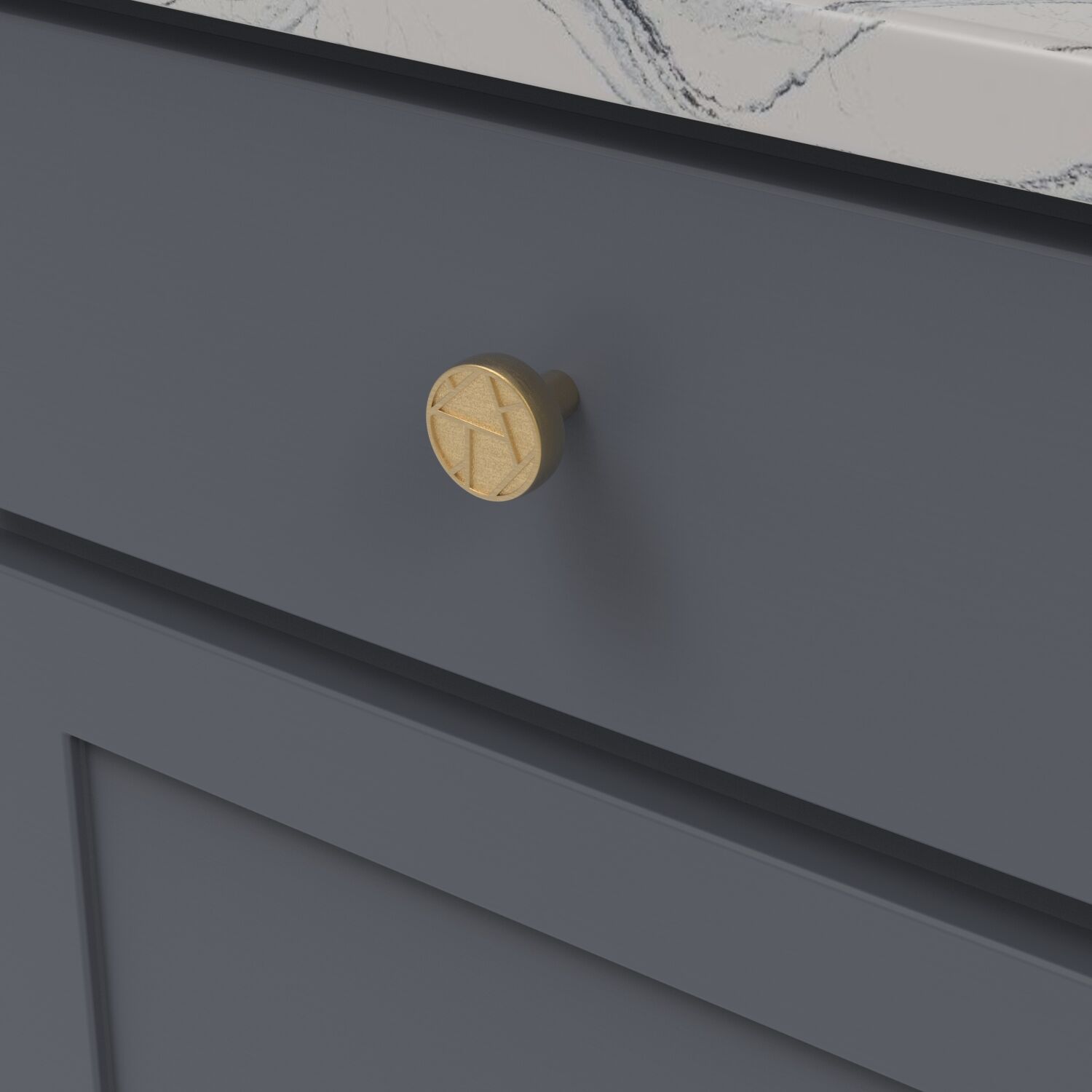 Belwith Keeler 1-3/8 Inch Diameter Cullet Round Knob - Brushed Golden Brass