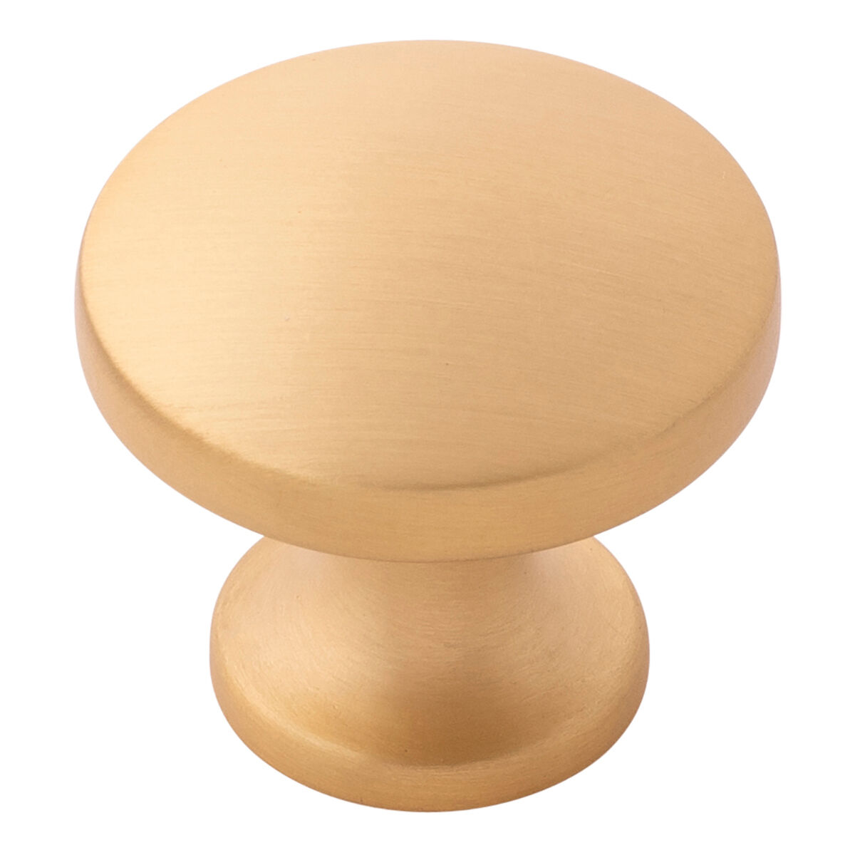 Belwith Keeler 1-3/8 Inch Diameter Flare Round Knob - Brushed Golden Brass