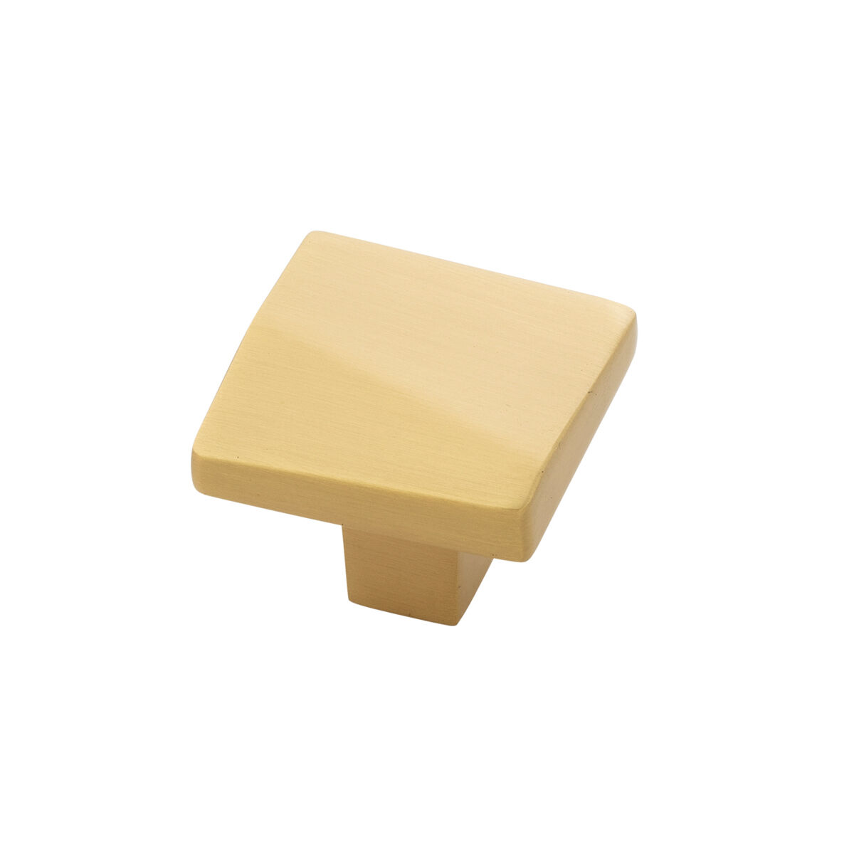 Belwith Keeler 1-3/8 Inch Square Veer Square Knob - Brushed Golden Brass