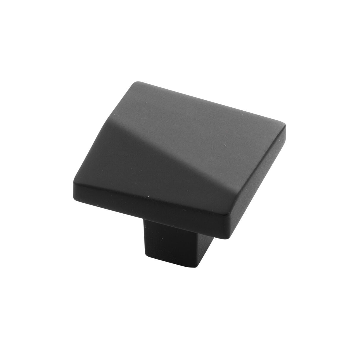 Belwith Keeler 1-3/8 Inch Square Veer Square Knob - Matte Black