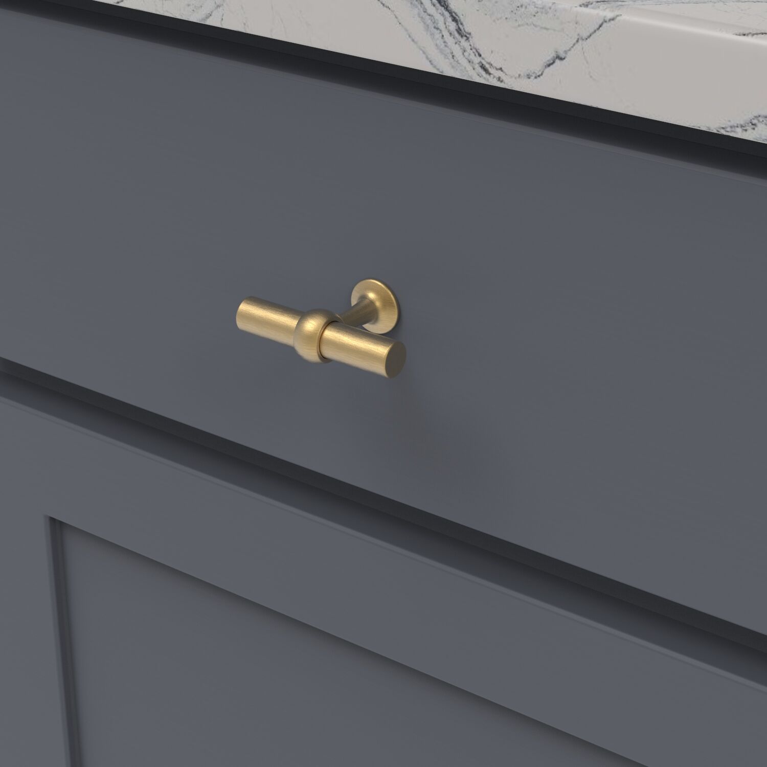Belwith Keeler 2-1/2 Inch X 13/16 Inch Ostia T-Knob - Brushed Golden Brass