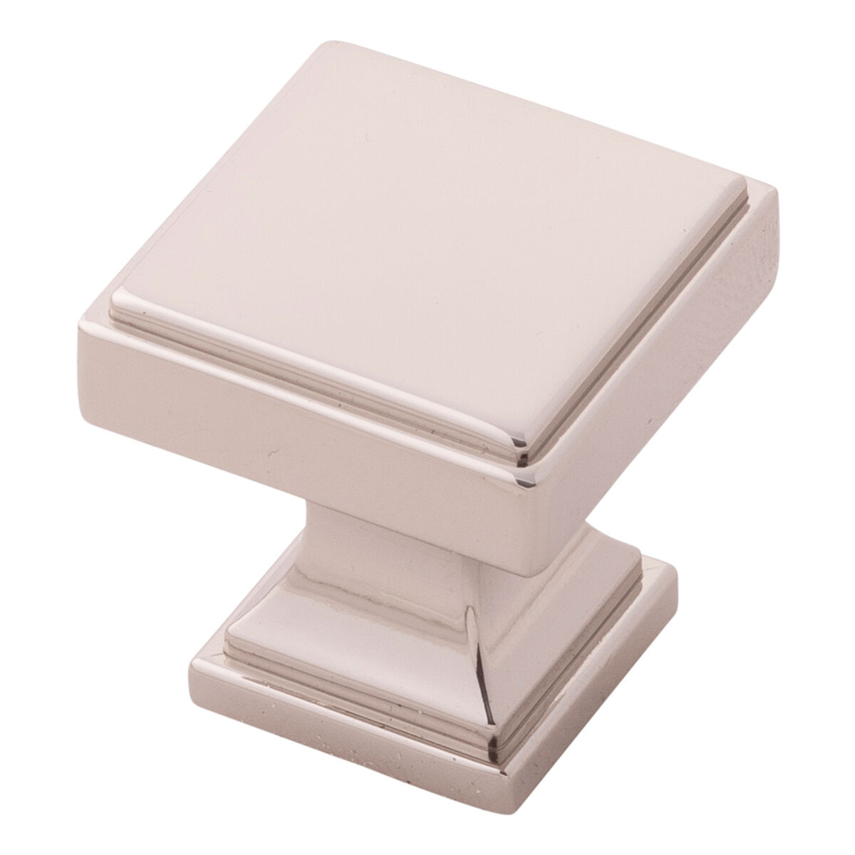 Belwith Keeler 1-1/8 Inch Square Brownstone Square Knob - Polished Nickel