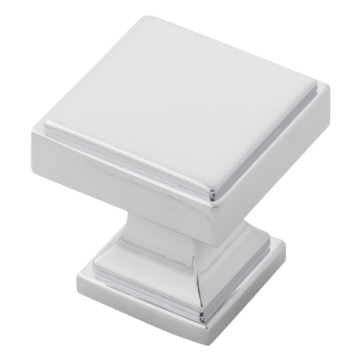 Belwith Keeler 1-1/8 Inch Square Brownstone Square Knob - Chrome