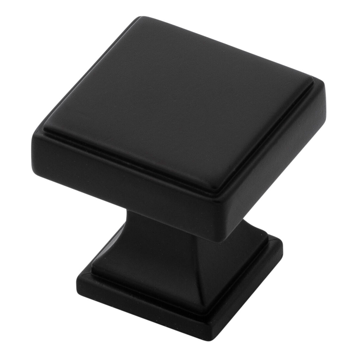 Belwith Keeler 1-1/8 Inch Square Brownstone Square Knob - Matte Black