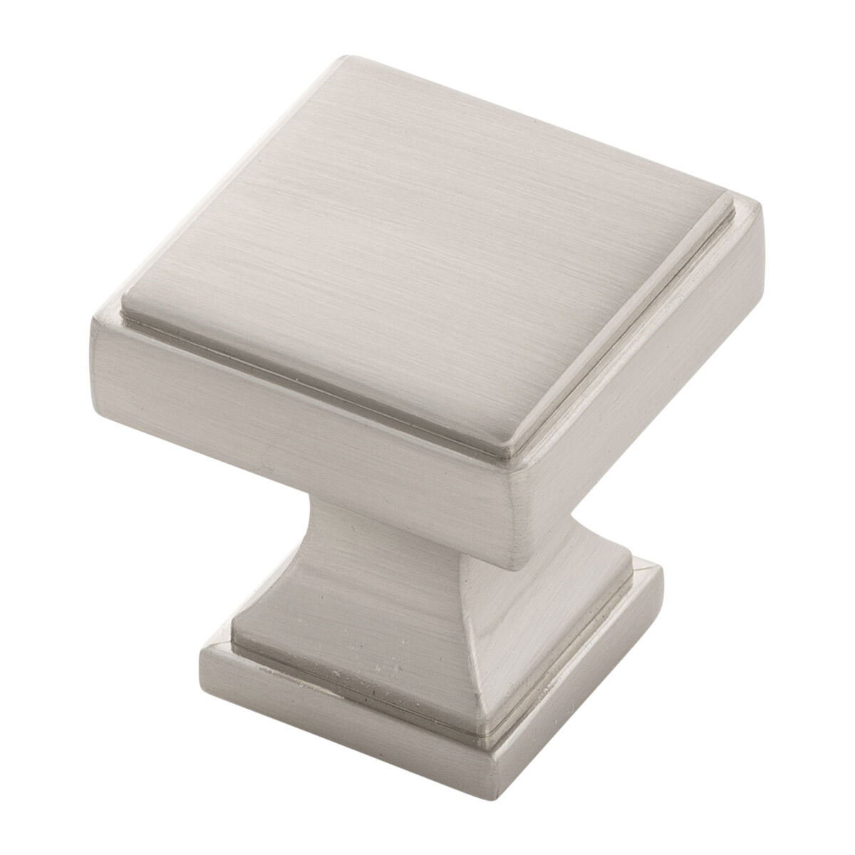 Belwith Keeler 1-1/8 Inch Square Brownstone Square Knob - Satin Nickel