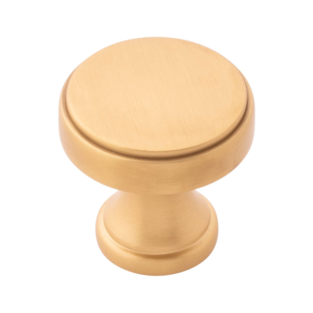 Belwith Keeler 1-1/4 Inch Diameter Brownstone Round Knob - Brushed Golden Brass