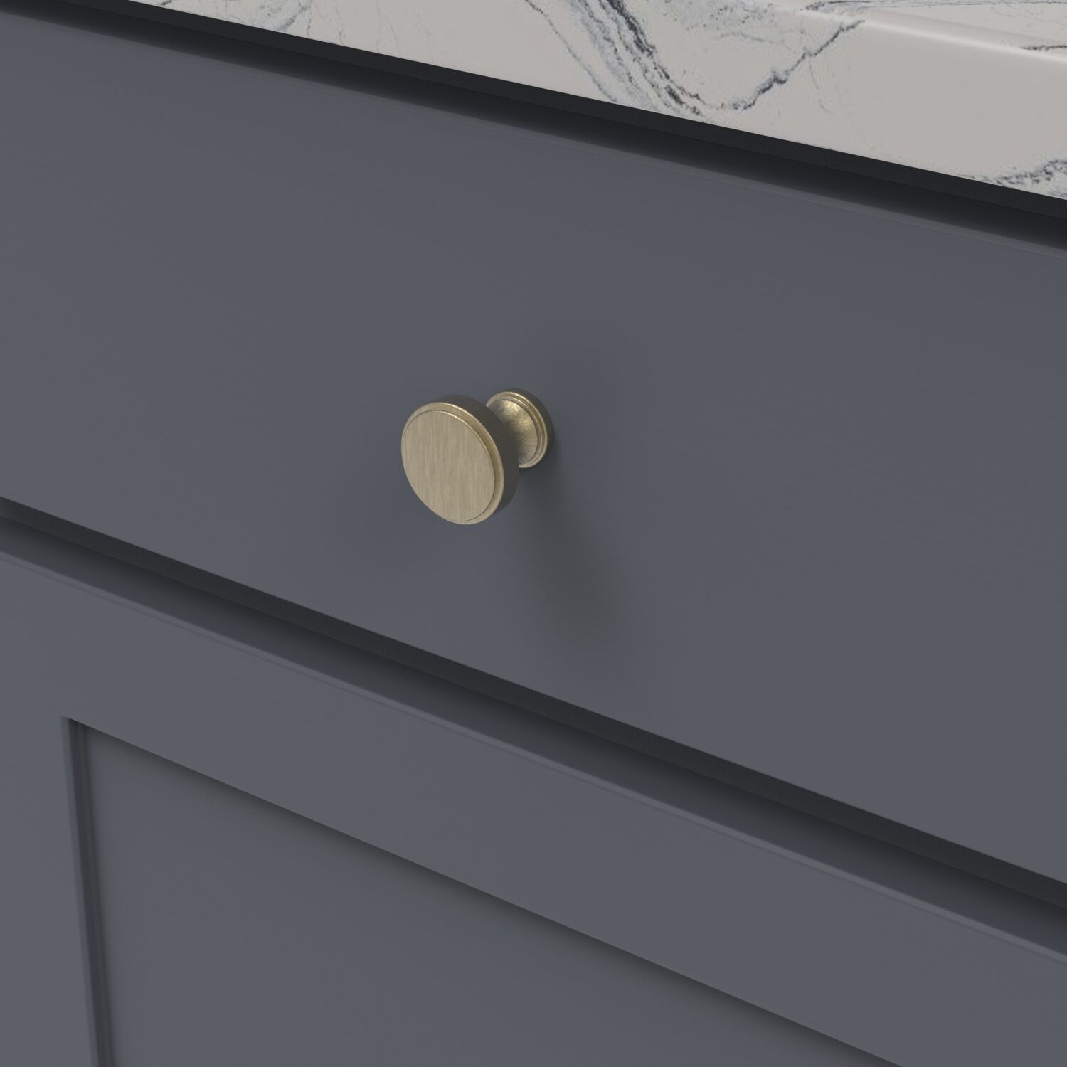 Belwith Keeler 1-1/4 Inch Diameter Brownstone Round Knob - Champagne Bronze