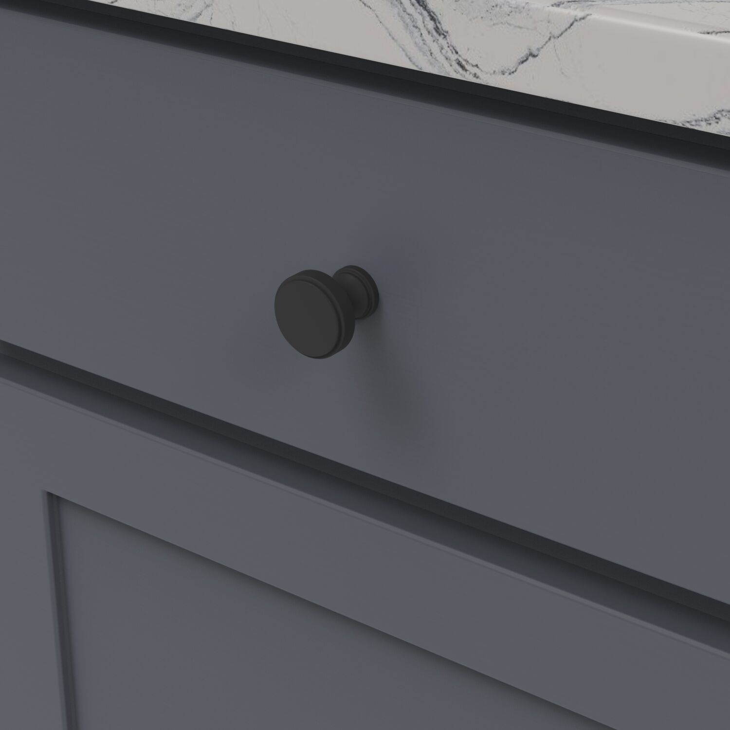Belwith Keeler 1-1/4 Inch Diameter Brownstone Round Knob - Matte Black