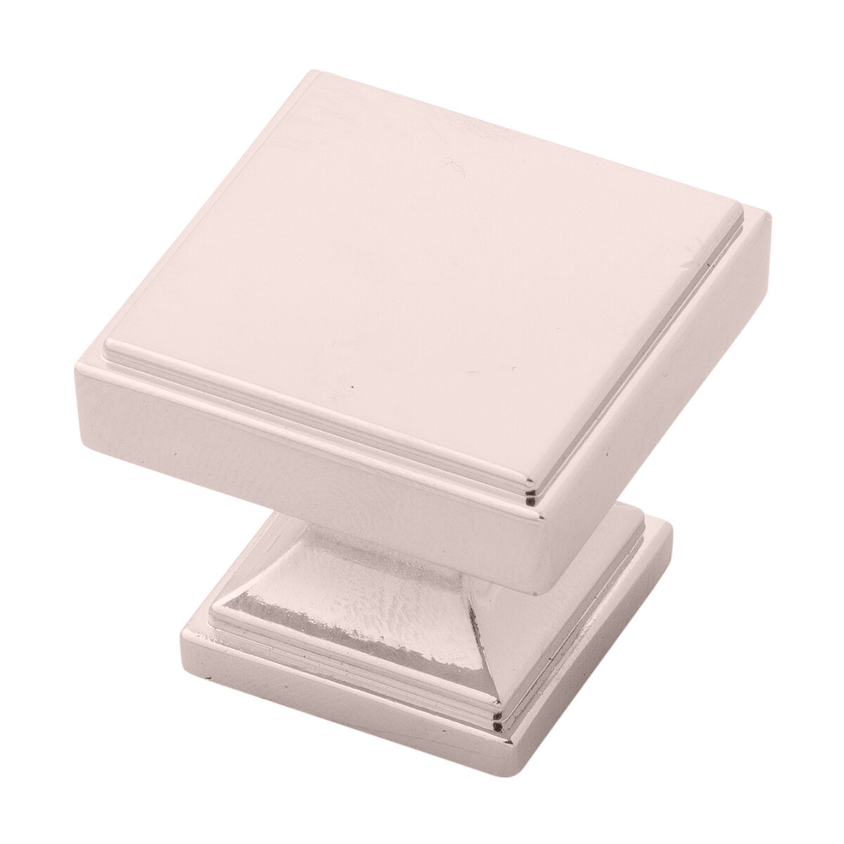 Belwith Keeler 1-3/8 Inch Square Brownstone Square Knob - Polished Nickel