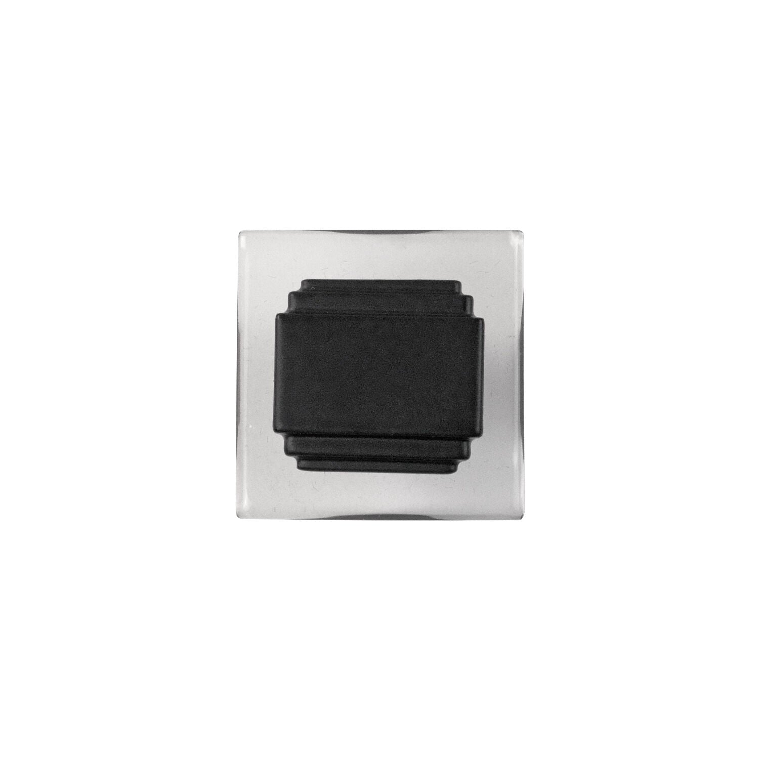 Belwith Keeler 1-1/4 Inch Square Belleclaire Square Knob - Crysacrylic with Matte Black