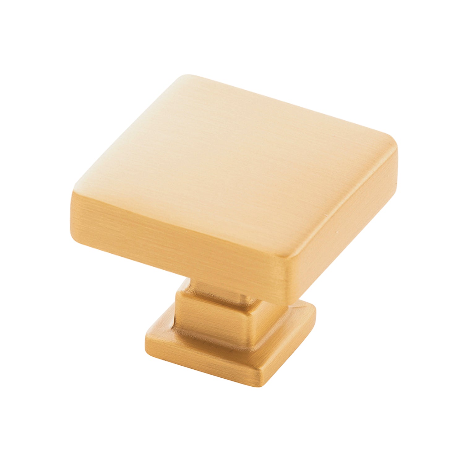 Belwith Keeler 1-1/4 Inch Square Brighton Square Knob - Brushed Golden Brass