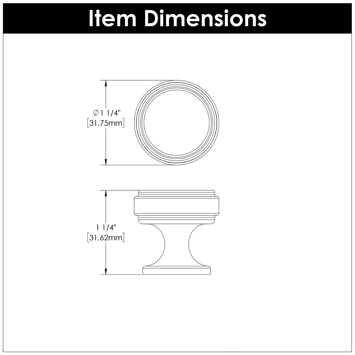 Belwith Keeler 1-1/4 Inch Diameter Reserve Round Knob - Brushed Golden Brass with Brown Leather