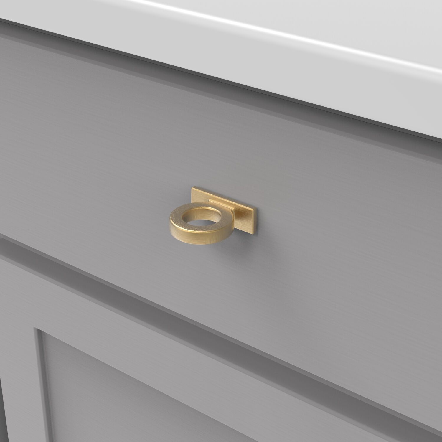 Belwith Keeler 1-3/4 Inch x 5/8 Inch Corsa Ring Knob - Brushed Golden Brass