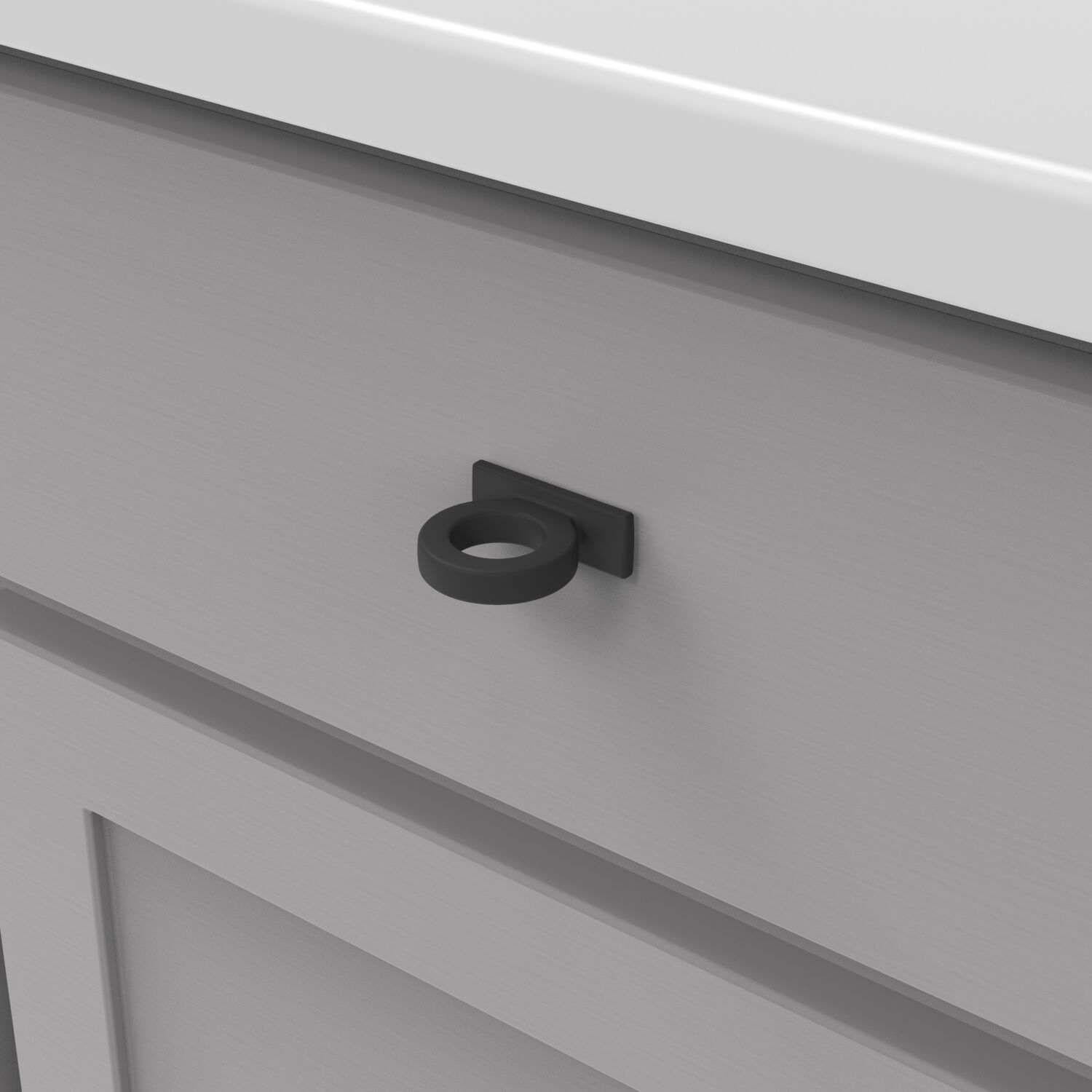 Belwith Keeler 1-3/4 Inch x 5/8 Inch Corsa Ring Knob - Matte Black