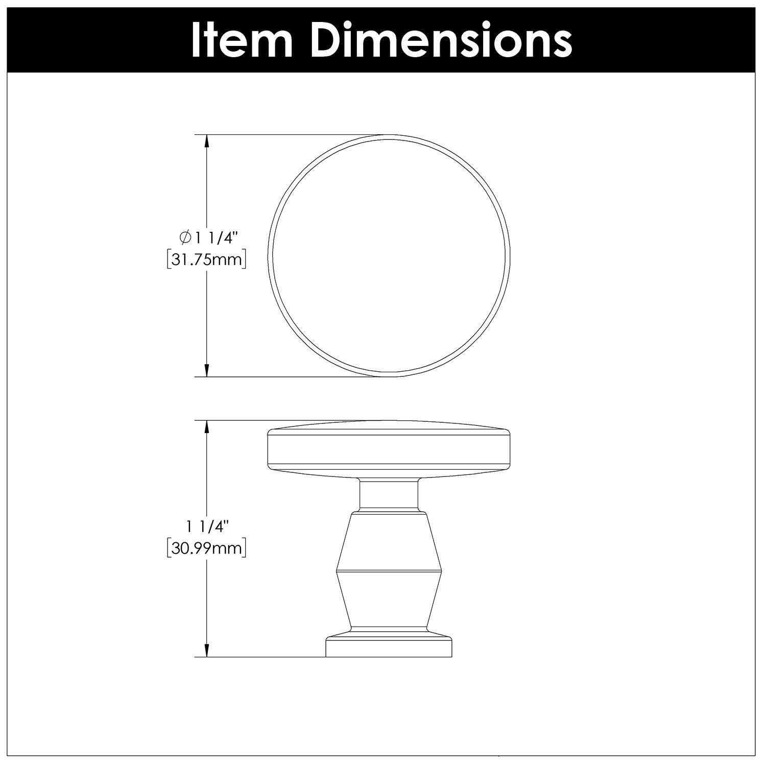Belwith Keeler 1-1/4 Inch Diameter Anders Round Knob - Matte Black