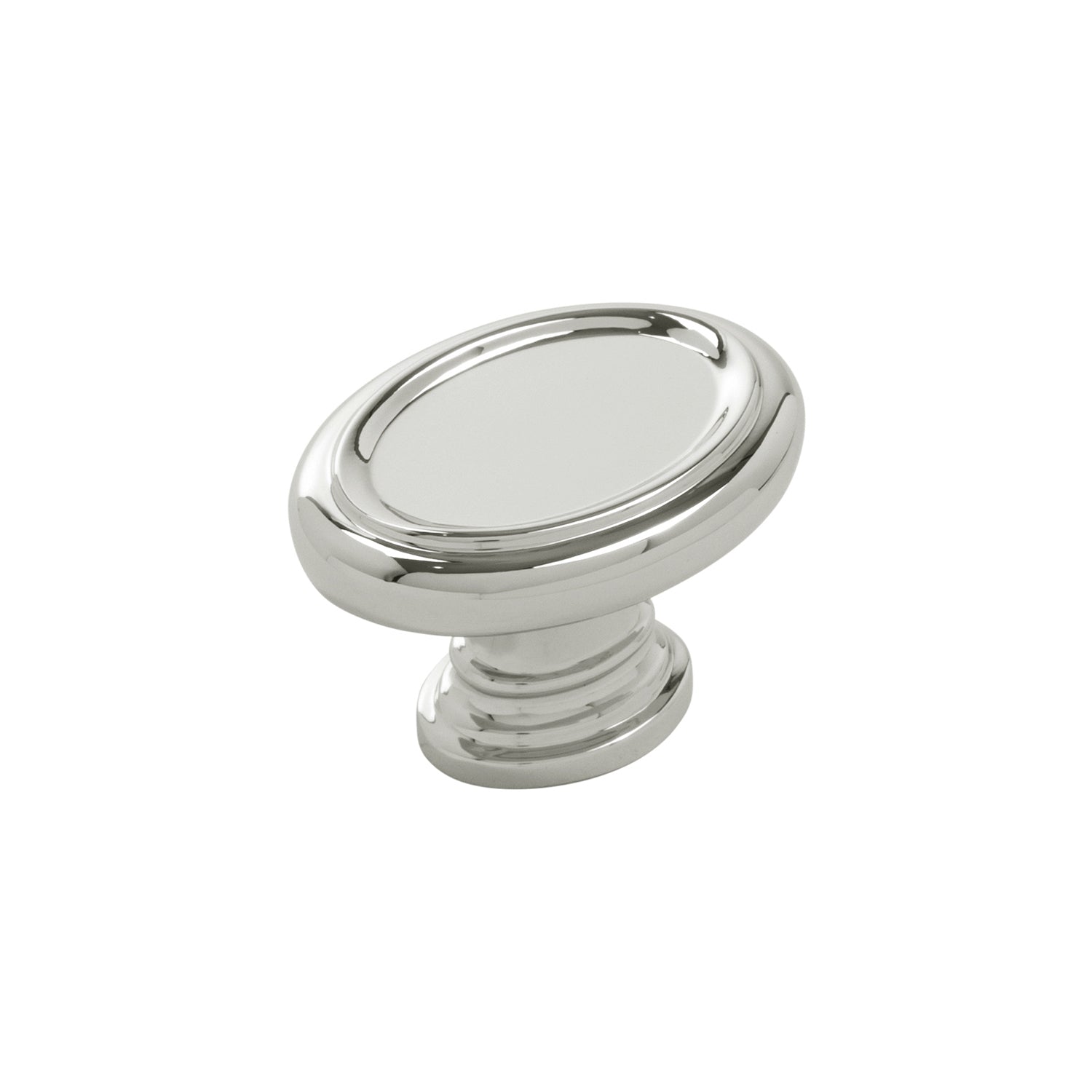 Belwith Keeler 1-1/2 Inch x 1-1/8 Inch Oval Berkshire Oval Knob - Polished Nickel