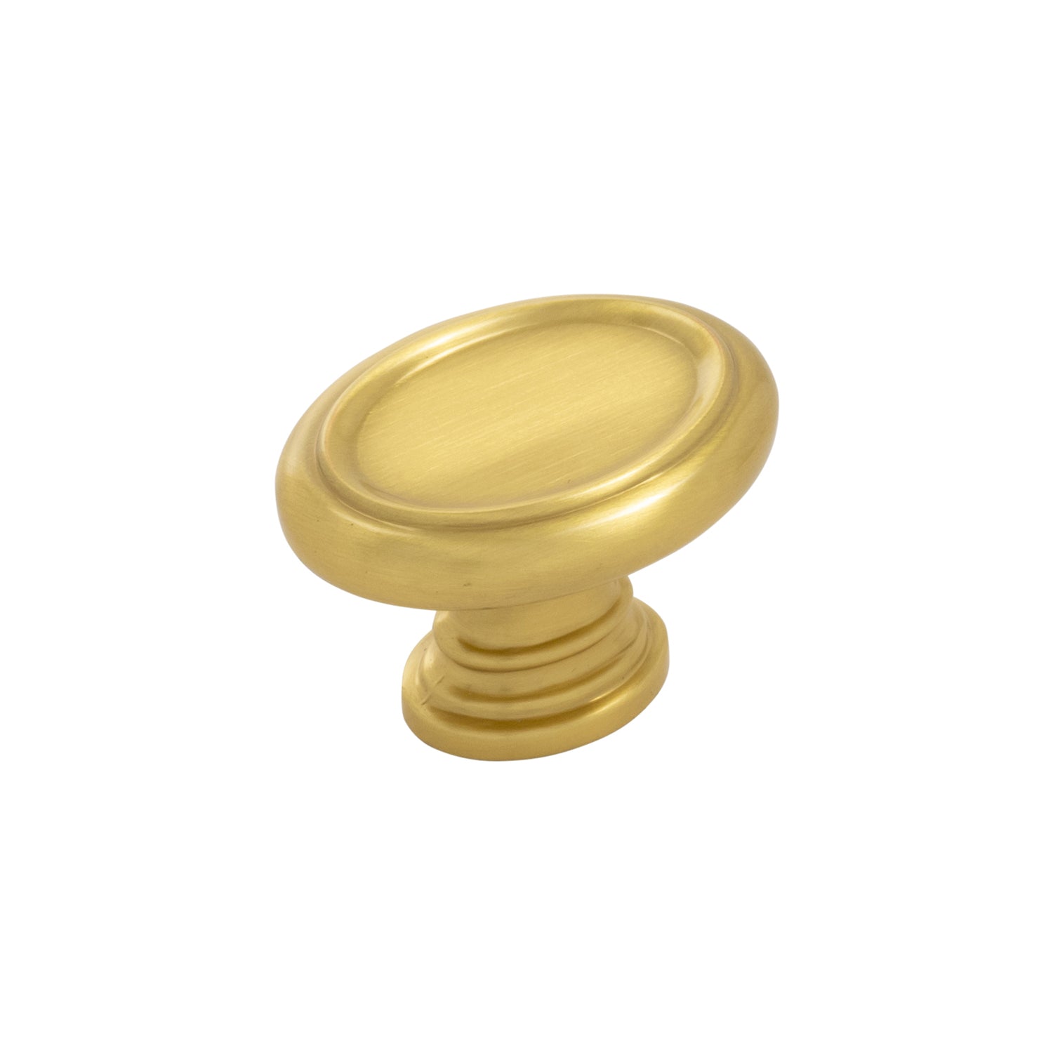 Belwith Keeler 1-1/2 Inch x 1-1/8 Inch Oval Berkshire Oval Knob - Brushed Golden Brass
